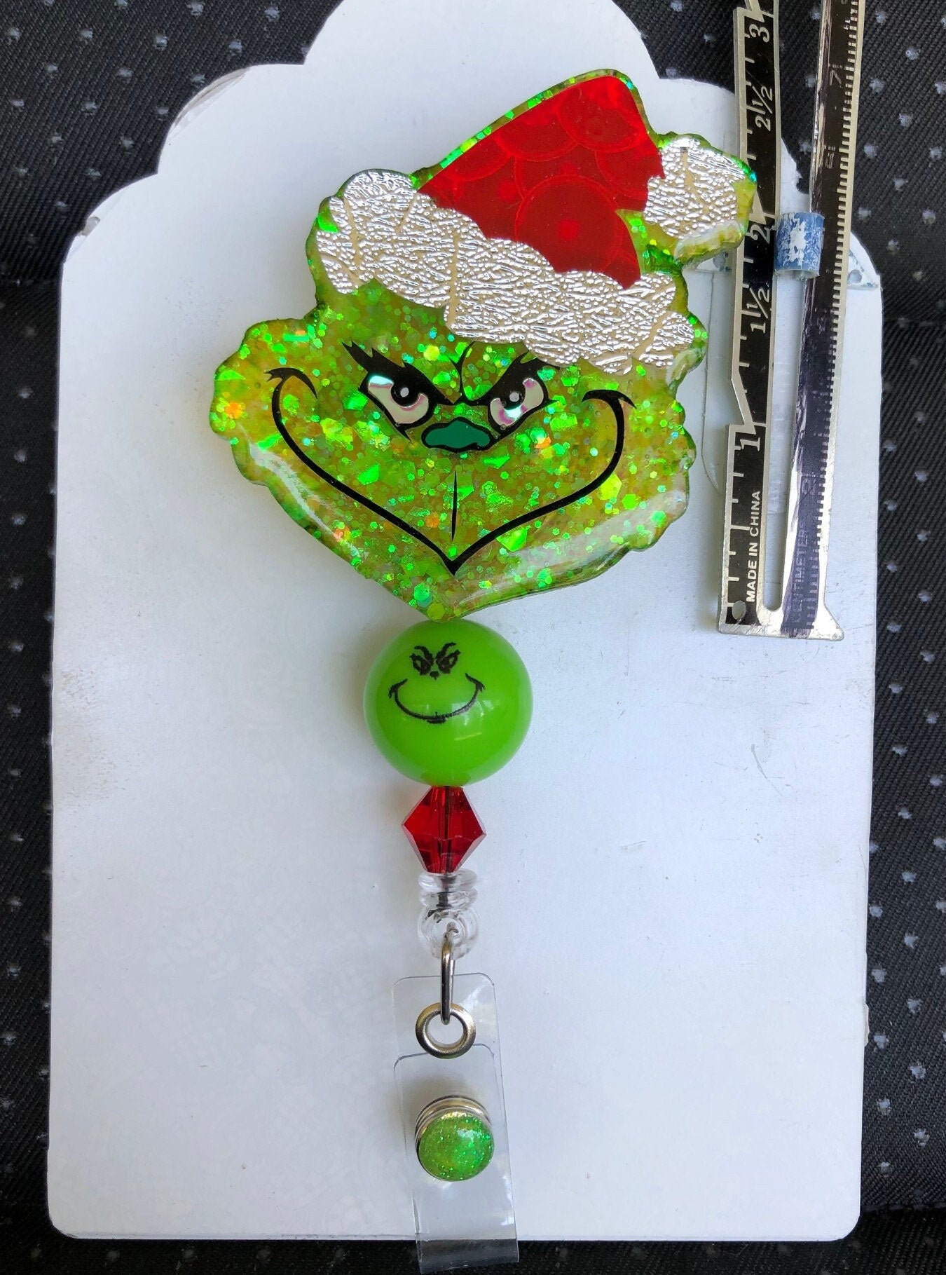 Christmas - 2.5" retractable Badge Reel with Alligator Clip. Great for anyone required to wear a badge