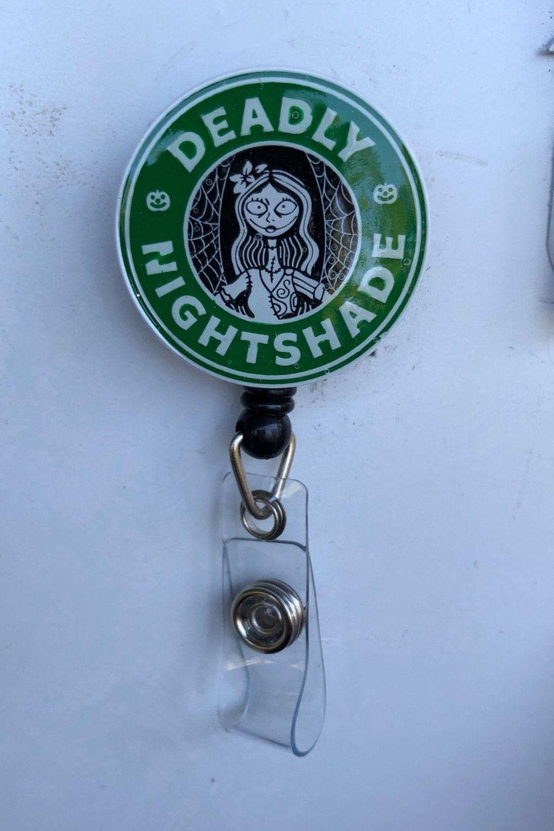 Badge Reel - Coffee - retractable Badge Reel with ALLIGATOR Clip.