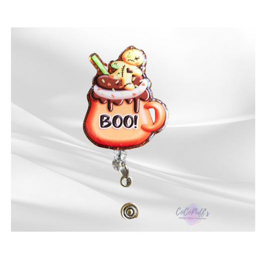 Halloween Badge Reel - retractable Badge Reel with ALLIGATOR Clip.