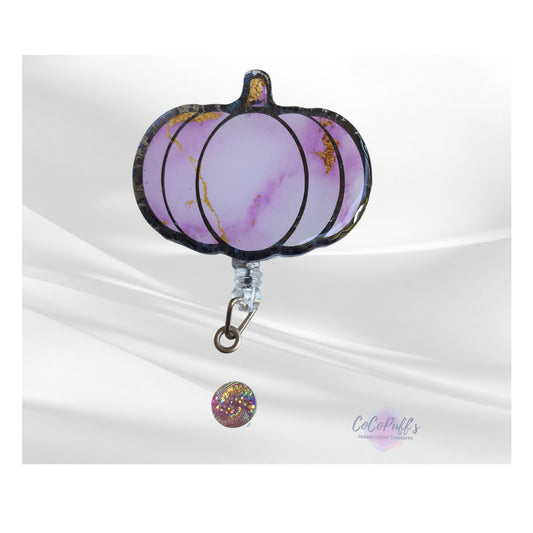 Pumpkin 2.5" wide - retractable Badge Reel with Alligator Clip. Great for anyone required to wear a badge